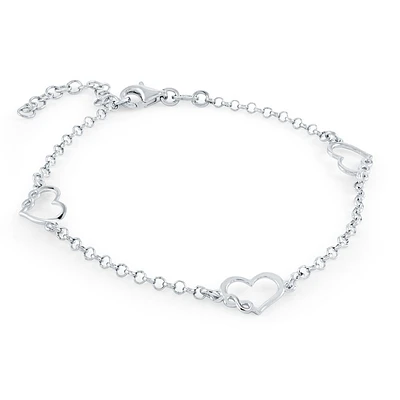 Bracelet cœur en argent 925. Color: blanc | Doucet Latendresse