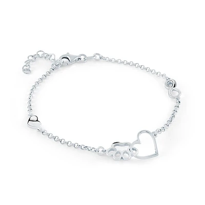 Women's charm bracelets - 7.5 inch sterling silver. Color: white | Doucet Latendresse