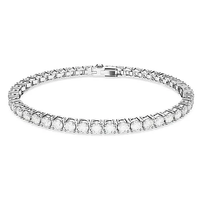 Matrix Tennis BraceletRound cut, White, Rhodium-plated metal. Color: white | Doucet Latendresse