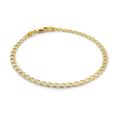 Gourmette chain 7.5 inches in 10K gold. Color: yellow | Doucet Latendresse