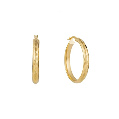 10K gold hoop earrings. Color: yellow | Doucet Latendresse