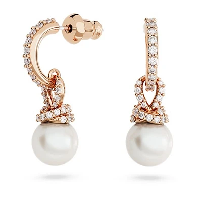 Originally drop earrings - White, Rose gold-tone plated. Color: pink | Doucet Latendresse