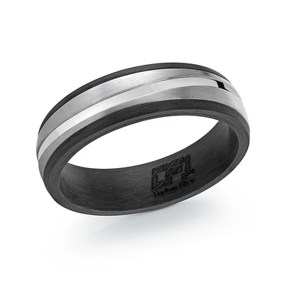 Band for man - 2-tone Carbon fiber. Color: gray | Doucet Latendresse