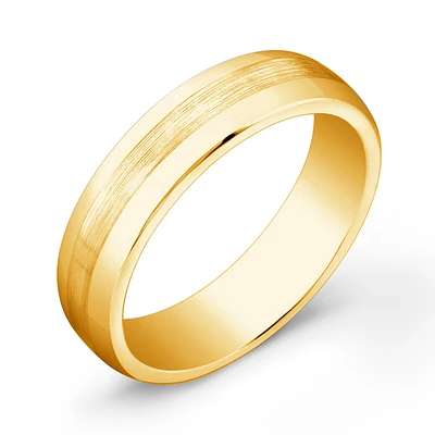 6MM BRUSHED CENTER RING. Color: yellow | Doucet Latendresse