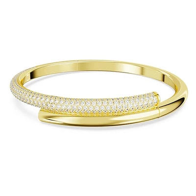Bracelet-jonc Dextera Fermoir magnétique, Blanc, Placage de ton or. Color: jaune | Doucet Latendresse