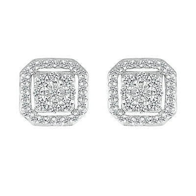 Earring in 10-carat white gold & 33-point diamonds.. Color: white | Doucet Latendresse