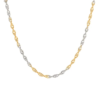 Collier Chaîne Corde Torsadée en Or 10K 2 Tons – 24