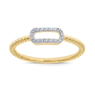 Ladies' ring in 10K yellow gold with diamonds 7PTS. Color: yellow | Doucet Latendresse