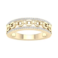Bague à maillons fixes 10K diamants. Color: jaune | Doucet Latendresse