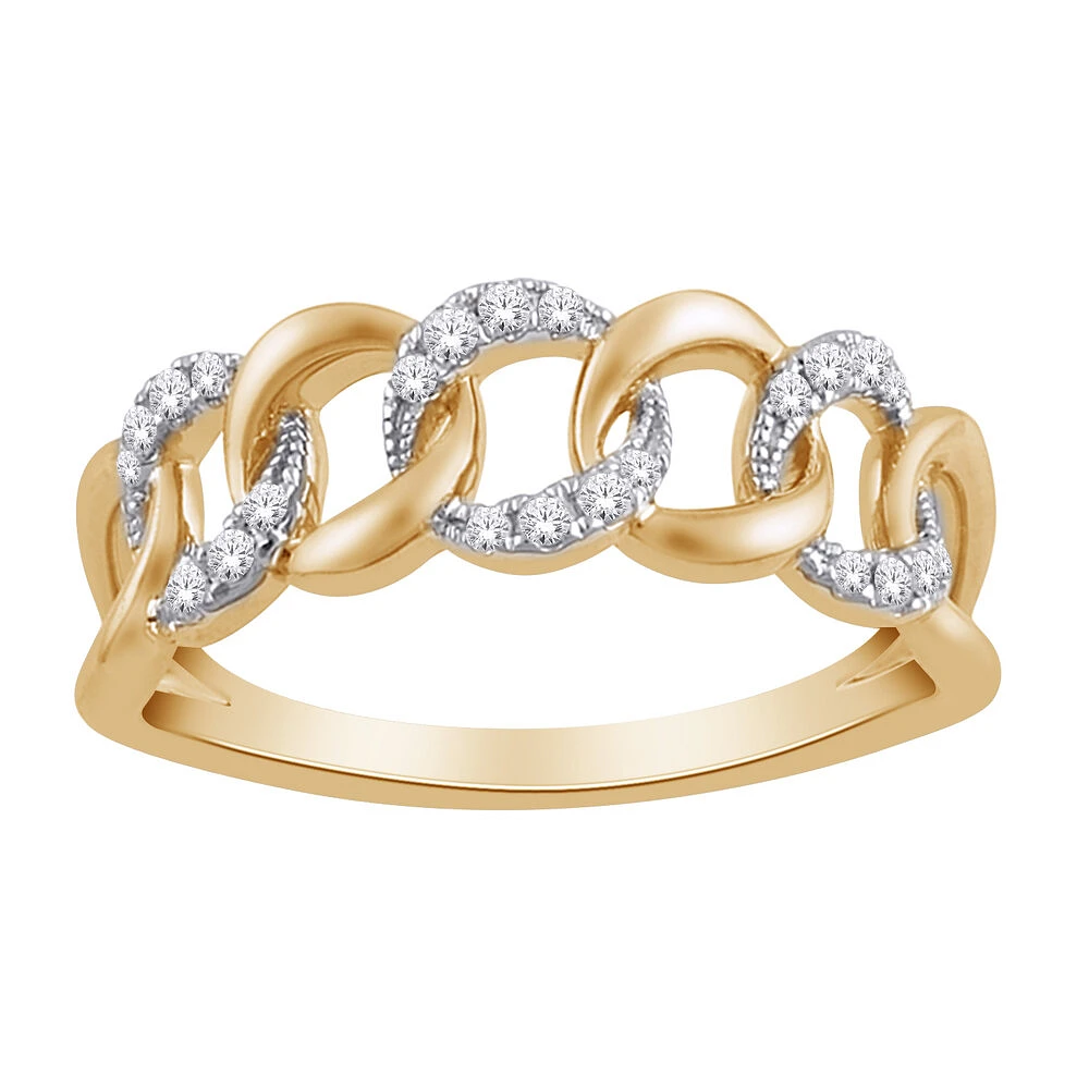 Bague spirale 10K avec diamants. Color: jaune | Doucet Latendresse