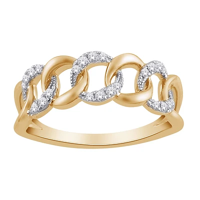 Bague spirale 10K avec diamants. Color: jaune | Doucet Latendresse