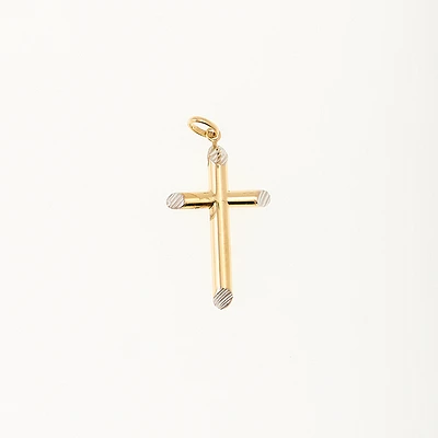 Cross Pendant - 10k Gold. Color: 2 tone | Doucet Latendresse