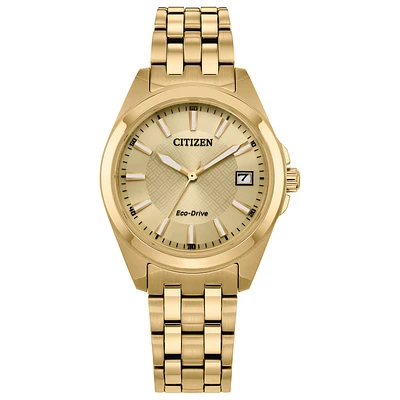 Women's watch with gold-tone stainless steel case and champagne dial | Doucet Latendresse