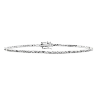 Bracelet Tennis - .925 Argent Sterling & Diamants Laboratoires. Color: blanc | Doucet Latendresse