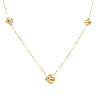 Three Clover Necklace - 10k Gold. Color: yellow | Doucet Latendresse