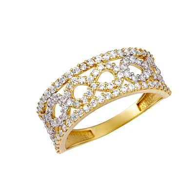 10K Gold Cubic Zirconia Infinity Band Ring. Color: yellow | Doucet Latendresse