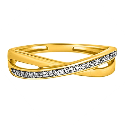 Anniversary ring for women in 10k Gold & Diamonds. Color: yellow | Doucet Latendresse