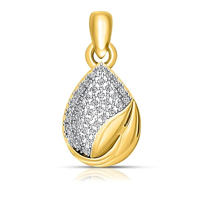 Pear-shaped pendant 10k Gold & Diamonds. Color: yellow | Doucet Latendresse