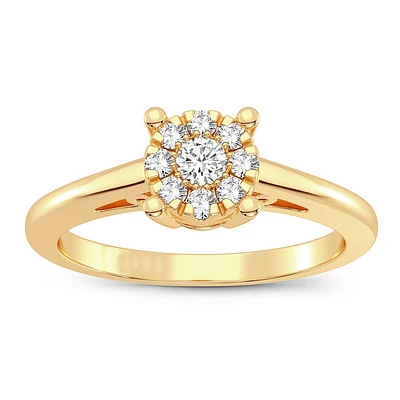 Cocktail Ring for Women 10k Gold & Diamonds. Color: yellow | Doucet Latendresse