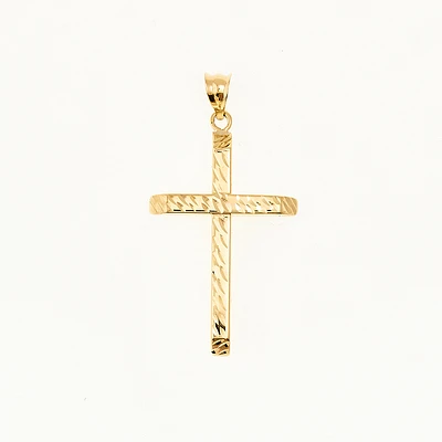 Women's Cross Pendant 10k Gold (without chain). Color: yellow | Doucet Latendresse
