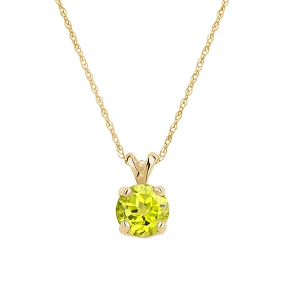 Pendentif femme peridot veritable avec chaine Or-10k. Color: jaune | Doucet Latendresse