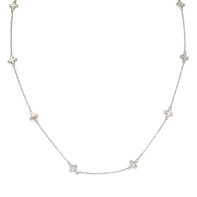 Collier Femme- trèfle nacré  -argent.925-rhodium. Color: argent | Doucet Latendresse