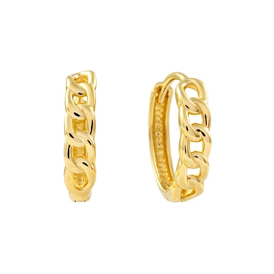 Women's hoop earrings with 10k Gold link. Color: yellow | Doucet Latendresse