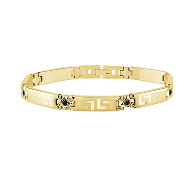 Women's bracelet in yellow steel with black cz. Color: yellow | Doucet Latendresse
