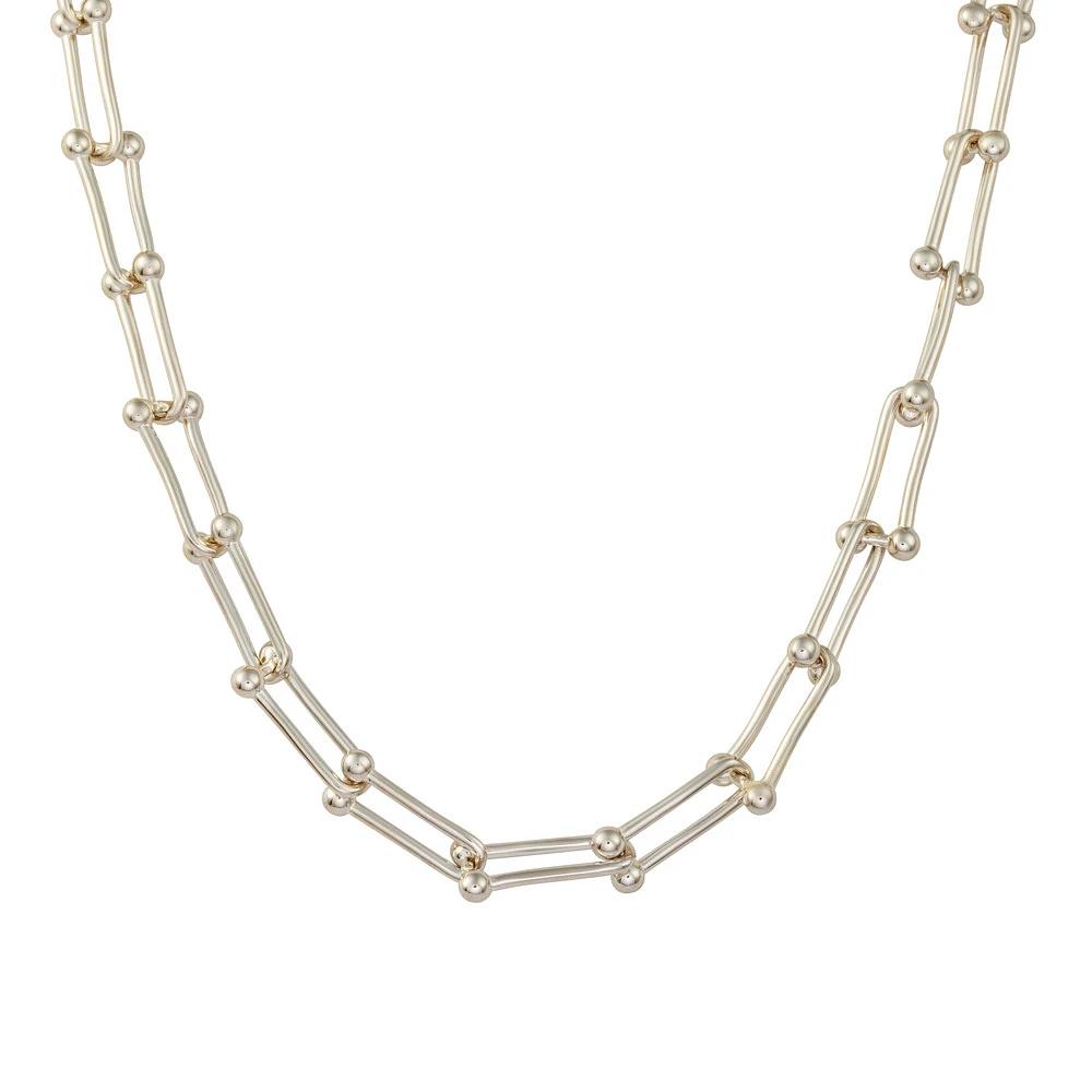 Collier en Argent Sterling avec Maillons Barres et Billes. Color: blanc | Doucet Latendresse