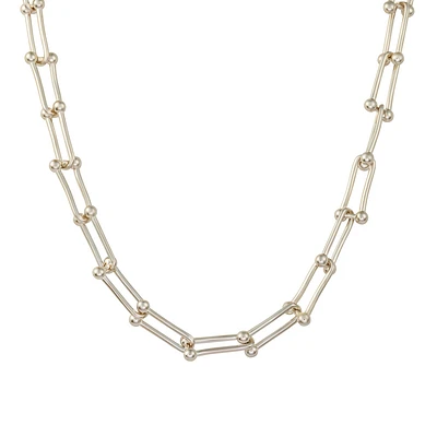 Collier en Argent Sterling avec Maillons Barres et Billes. Color: blanc | Doucet Latendresse