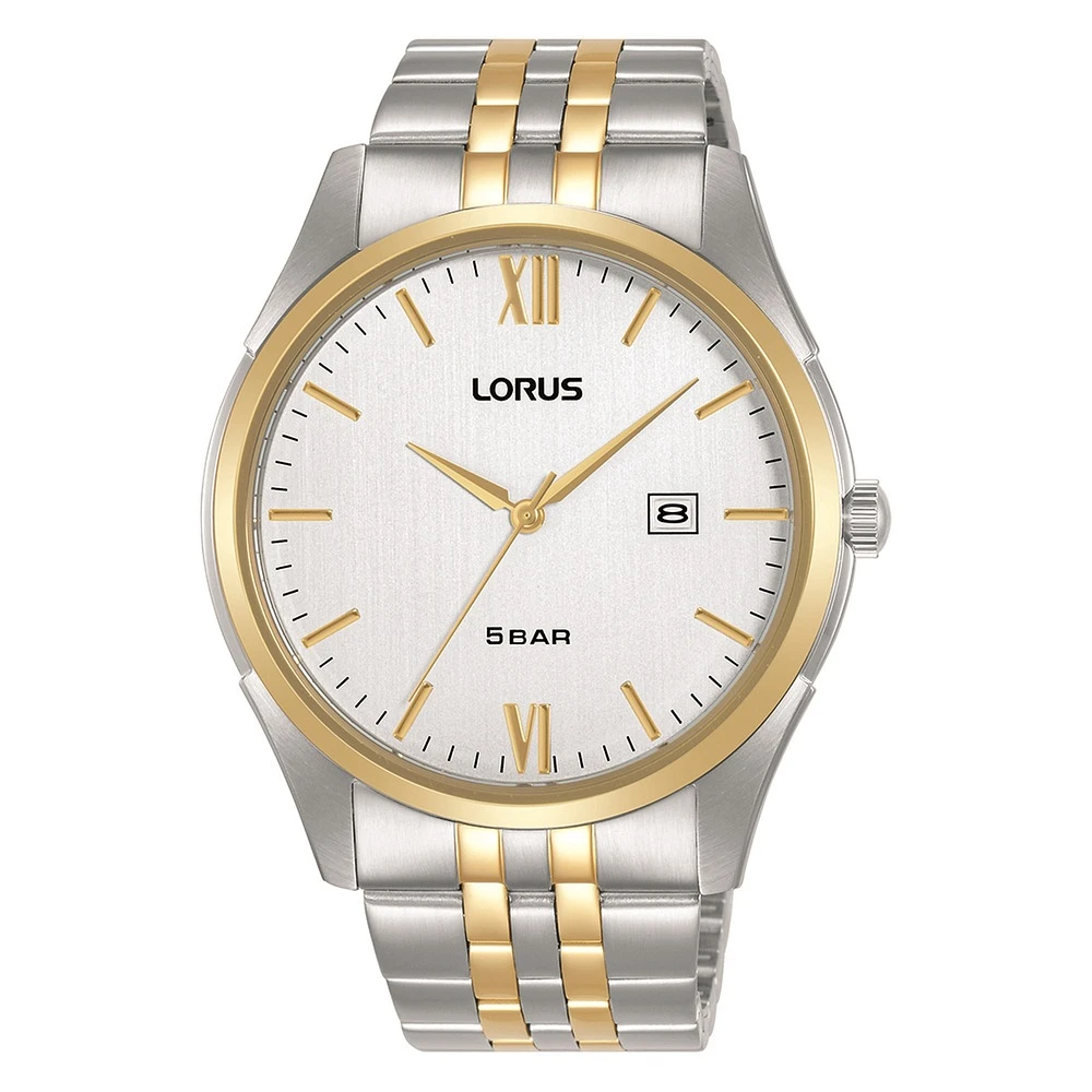 Montre pour Homme avec bracelet en acier inoxydable présente un cadran blanc-argenté | Doucet Latendresse