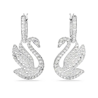 Pendants d'oreilles Swan. Color: blanc | Doucet Latendresse