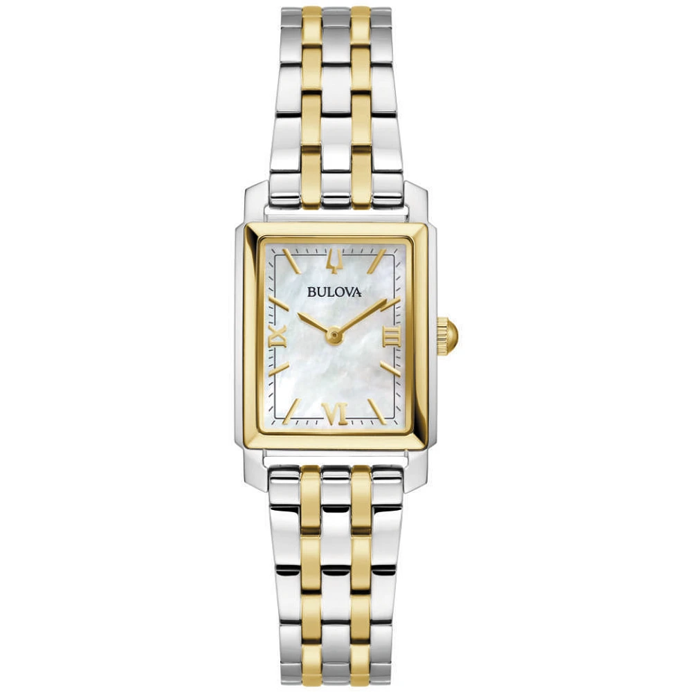 Montre pour Femme avec une boîtier rectangulaire en acier inoxydable bicolore | Doucet Latendresse