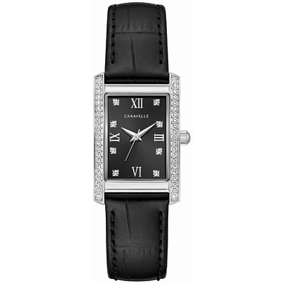 Montre pour Femme avec  un bracelet en cuir noir | Doucet Latendresse
