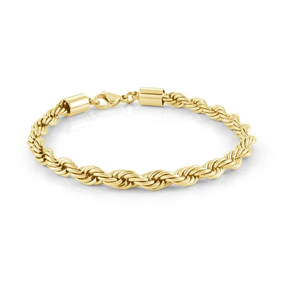 7.5'' 5MM Stainless Steel Twisted Braclet. Color: yellow | Doucet Latendresse