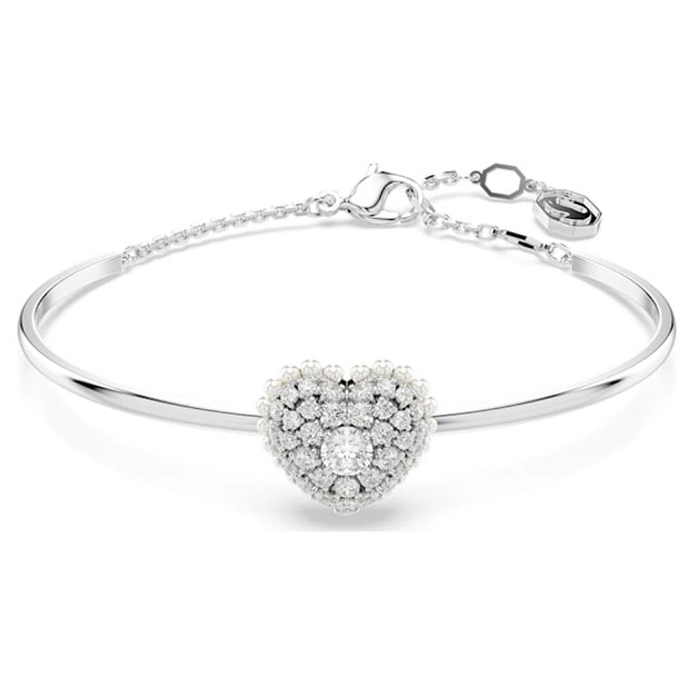 Bracelet-jonc IdylliaCœur, Blanc, Métal rhodié. Color: blanc | Doucet Latendresse
