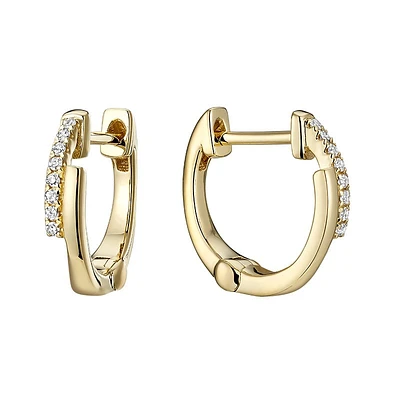 Earrings in 10k GOLD with Diamonds. Color: yellow | Doucet Latendresse