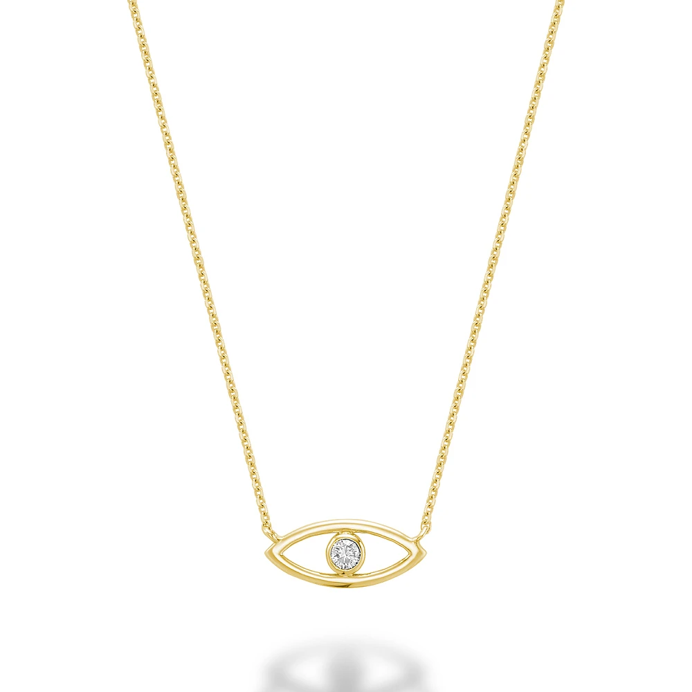 Collier 10K avec DIAMANT. Color: jaune | Doucet Latendresse