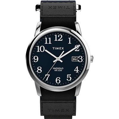 Montre Timex Easy Reader 35 mm en Acier Inoxydable avec Bracelet Tissu Fast Wrap – Cadran Bleu | Doucet Latendresse