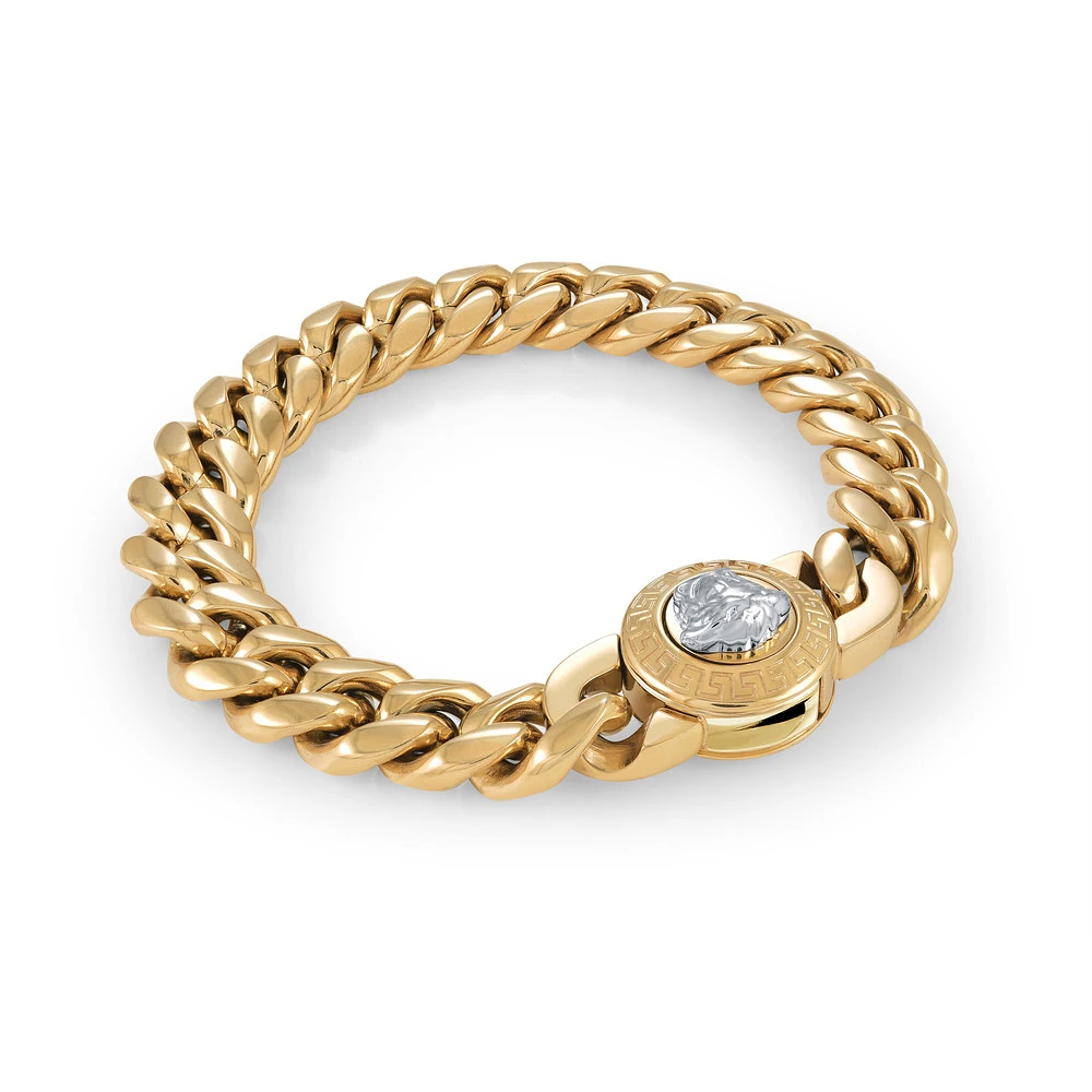 BRACELET EN ACIER INOXYDABLE ET OR- FERMOIR MEDUSA DE 12 MM, 8