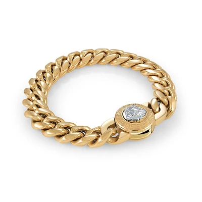 BRACELET EN ACIER INOXYDABLE ET OR- FERMOIR MEDUSA DE 12 MM, 8
