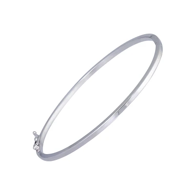 Bracelet, bangle, for women oval in 10k white gold. Color: white | Doucet Latendresse
