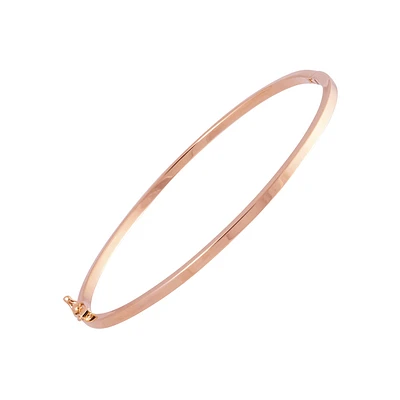 Bracelet, bangle, for women oval in 10k rose gold. Color: pink | Doucet Latendresse