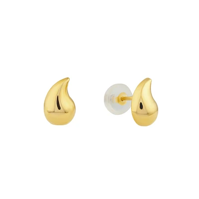 10k teardrop stud earrings. Color: yellow | Doucet Latendresse