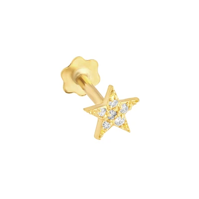 Jewelry cartilage for Women in 10k gold & zircon star | Doucet Latendresse