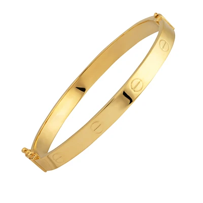 10k gold bangle bracelet for women. Color: yellow | Doucet Latendresse
