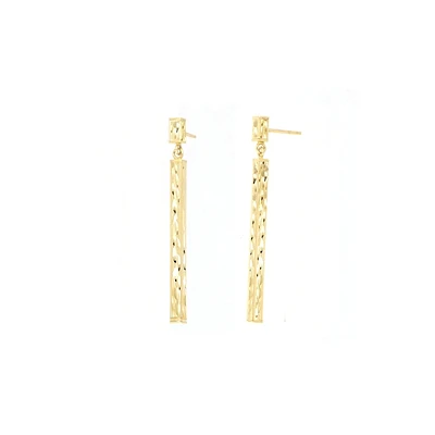 Boucles d'oreilles pendantes Femme avec coupe diamant en Or 10k. Color: jaune | Doucet Latendresse