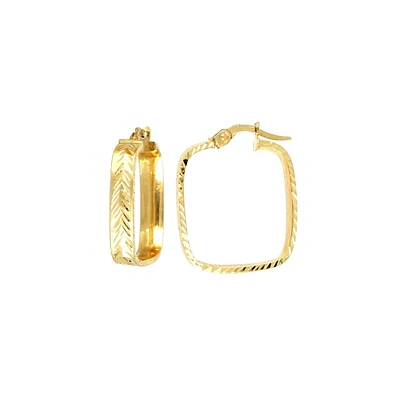 Square Hoop Earrings for Women in 10k Gold. Color: yellow | Doucet Latendresse