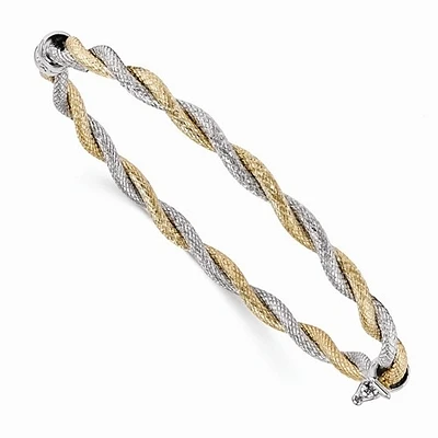Bracelet pour Femme torsade deux tons en or 10k. Color: 2 tons | Doucet Latendresse