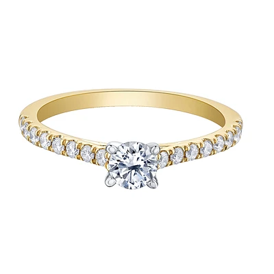 Women's Engagement Ring - Multi Diamonds - 10k Gold. Color: yellow | Doucet Latendresse